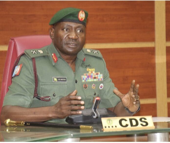 Chief of Defence Staff, General C.G Musa. Credit: Defence HQ Nigeria on X.
