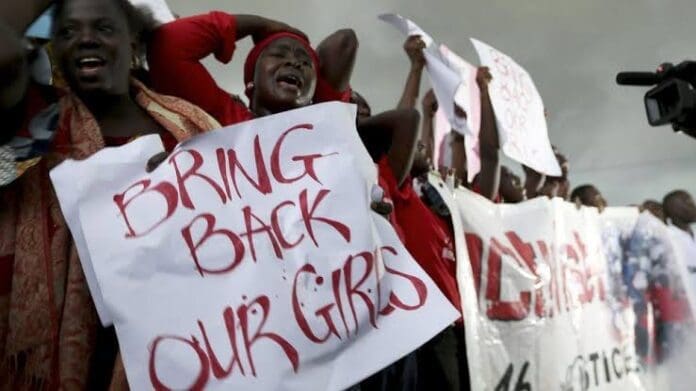 Nigerians protesting the abduction of the Chibok schoolgirls. Photo credit: X/@EiENigeria