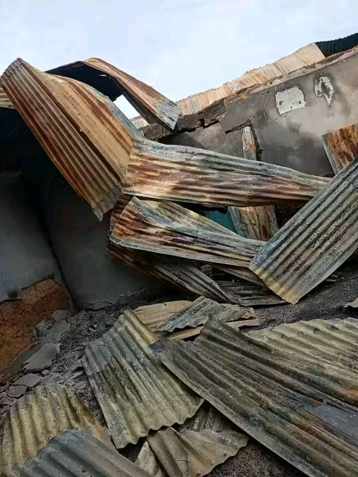 Imagine of Burnt House by Fulani Ethnic Militias in the Wereng camp of Riyom County in Plateau State, Photo Credit: Berom Youth Association Facebook page.